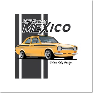 Mk1 Escort Mexico (Orange + Black) Posters and Art